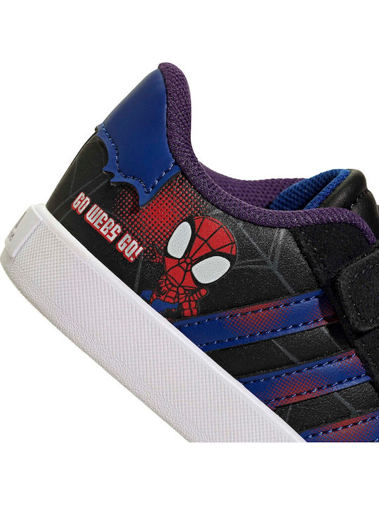 Vl Court Kids Sneakers with Hoop & Loop Closure Black