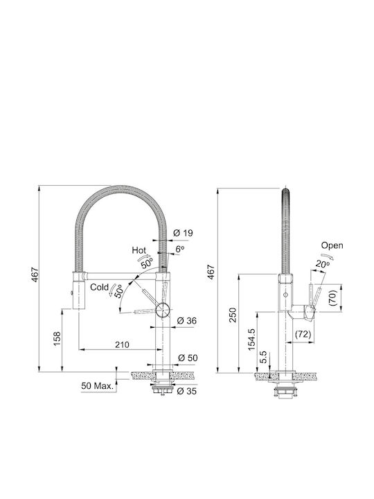 Franke Mythos Pescara Semi Pro Kitchen Faucet Counter Flexible Grey