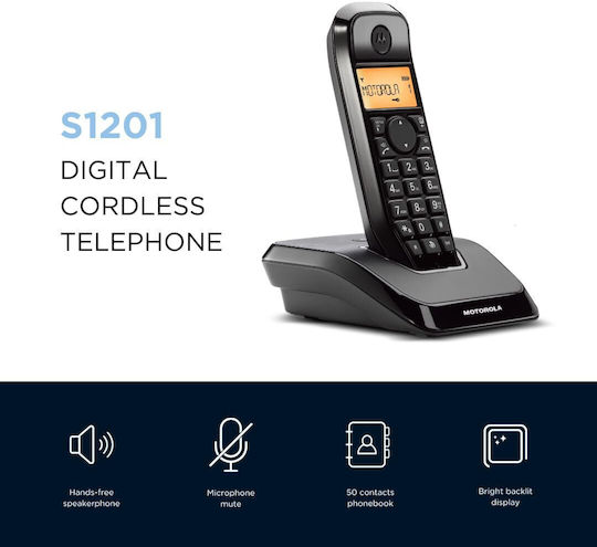 Motorola S1201 Безжичен Телефон Черен