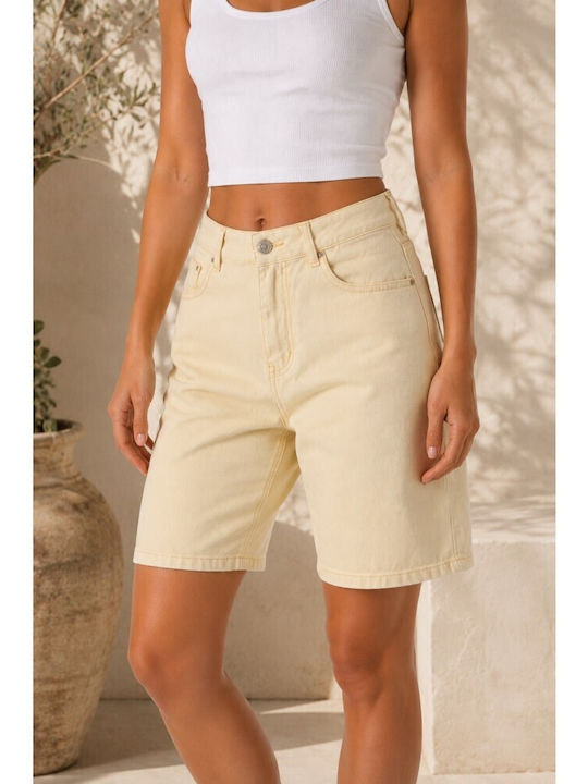 Damen Bermudas Jean Gelb