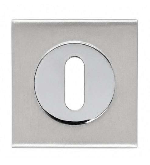 Quadratische Rosette Innentür-Knopf Metallische Aufnahme Einfach Schlüssel Inox
