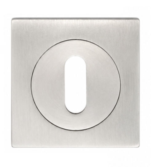 Square Interior Door Rosette Metal Backplate Simple Key White