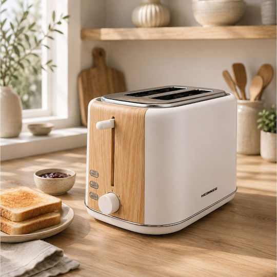 Heinner Toaster 2 Schlitze 800W Weiß