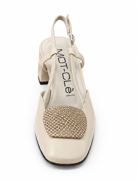 Leder Pumps Beige