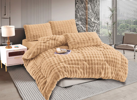 Silk Fashion Duvet Cover Queen 220x240cm Light Brown