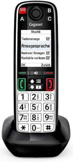 Gigaset Easy 500HX Cordless Phone with Greek Menu Black