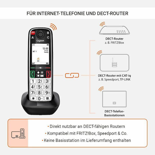 Gigaset Easy 500HX Cordless Phone with Greek Menu Black