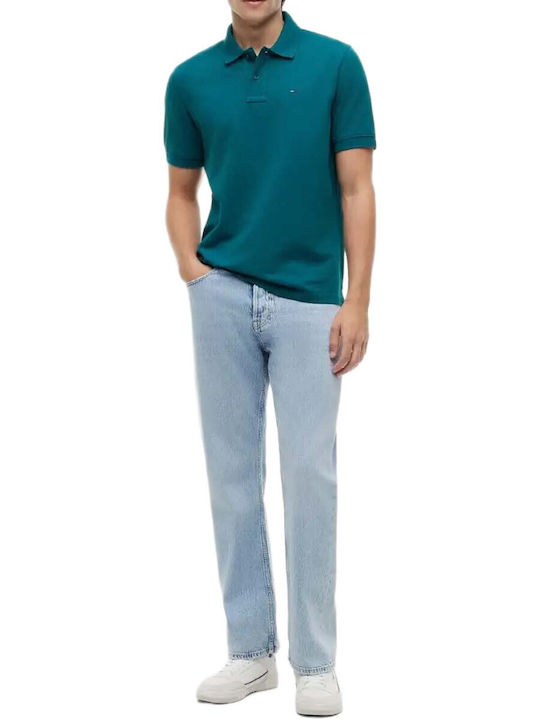 Polo Herrenbluse Petrol Blau