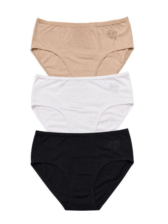Baumwolle Damen-Slips 3er Pack Mehrfarbig