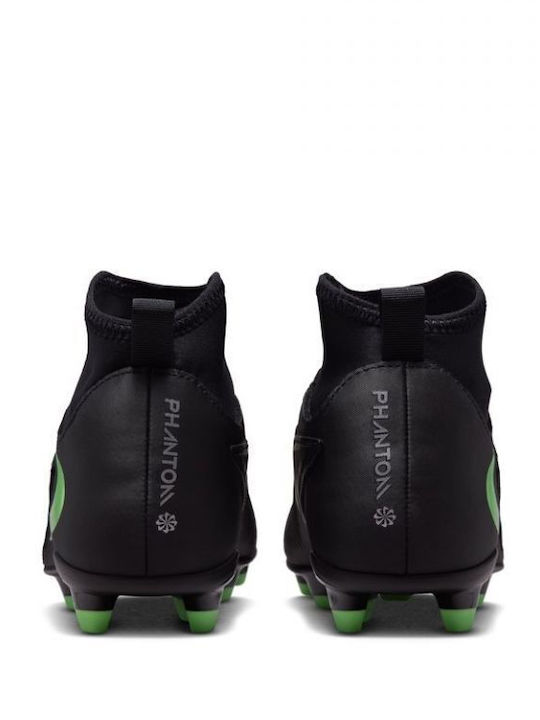 Nike Phantom 6 High Club Kids Soccer Cleats With Molded Studs Black