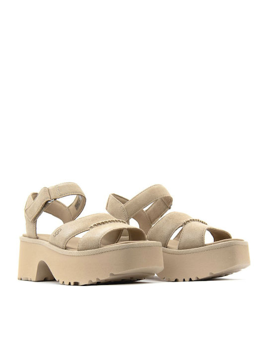 New Heights Ankle Strap Sandal Din piele întoarsă Sandale MUSTARD SEED