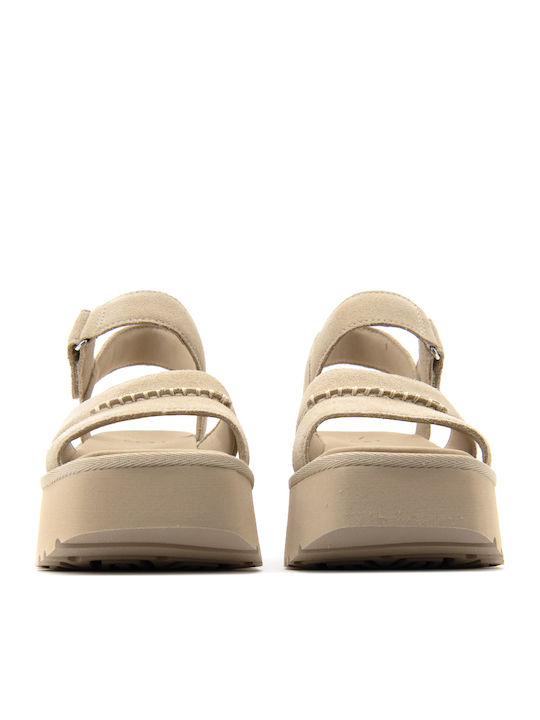 New Heights Ankle Strap Sandal Din piele întoarsă Sandale MUSTARD SEED