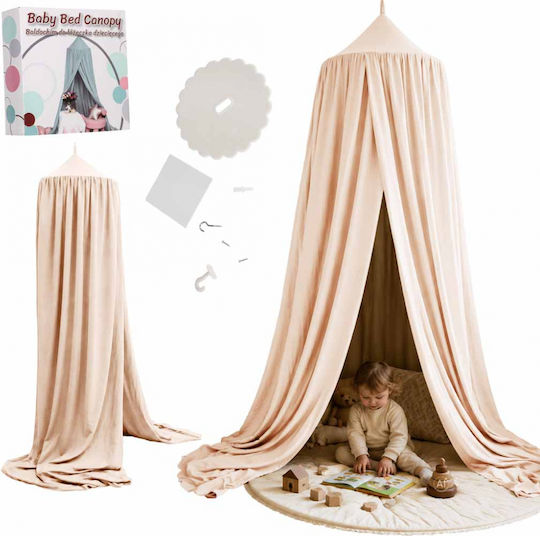 ikonka Room Mosquito Net Made of Yellow Tulle