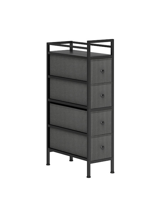 Drawers Storage Steel Frame Fabric with 4 Drawers L20xW43xH81.5cm