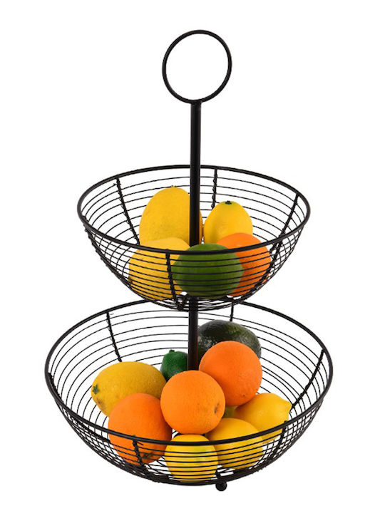 Elitehoff Fruit Bowl Inox 2 Levels Black 26x26cm