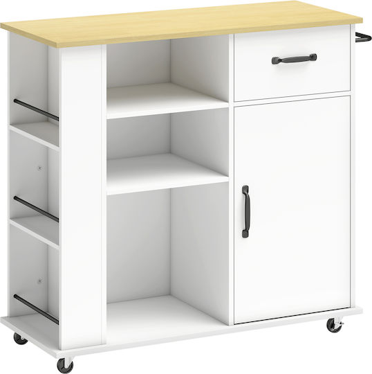 HomCom HomCom Lebensmittelregal Hölzernes Weiß 87x38x96.5cm