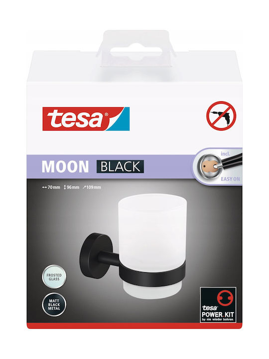 Tesa Moon Wandmontierte Glas Getränkehalter Schwarz