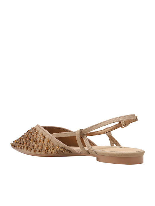 Damen Ballerinas Slingback in Beige Farbe