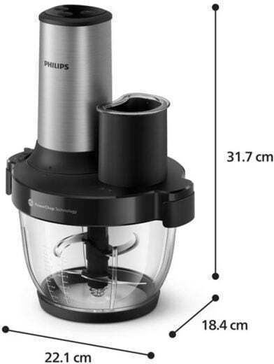 Philips Multi Zerkleinerer 650W mit 2l Behälter Grau