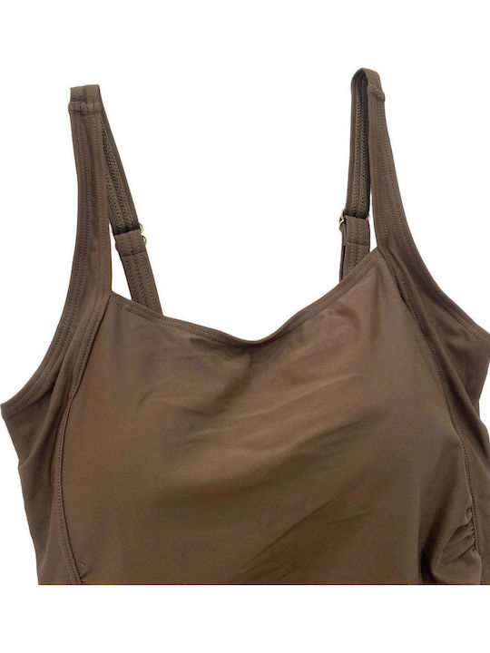 Brown One Piece Swimsuit