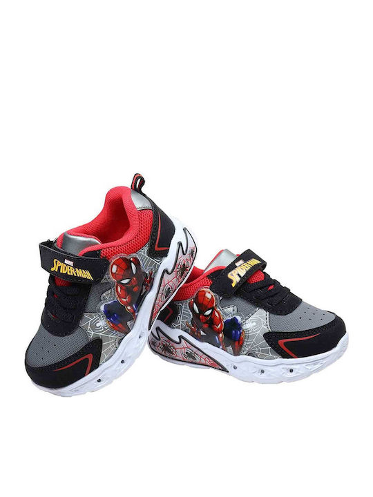Παιδικά Sneakers με Σκρατς & Φωτάκια Μαύρα