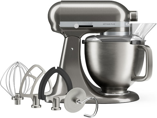 Kitchenaid Artisan Plus Кухненски Робот 325W с Неръждаем Казан 4.7л Медальон Сребро