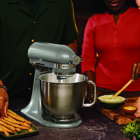 Kitchenaid Artisan Plus Кухненски Робот 325W с Неръждаем Казан 4.7л Медальон Сребро