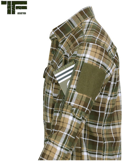 Cămașă Tf-2215 Contractor Flanelată Din Bumbac Maro Verde