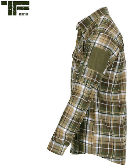 Cămașă Tf-2215 Contractor Flanelată Din Bumbac Maro Verde