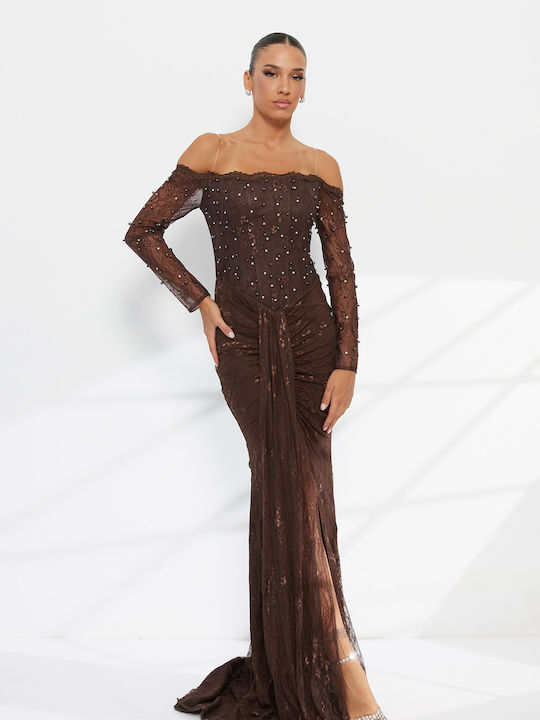 Rochie Maxi de Seara de Vară Rochie-cămașă cu Plasă Plasă