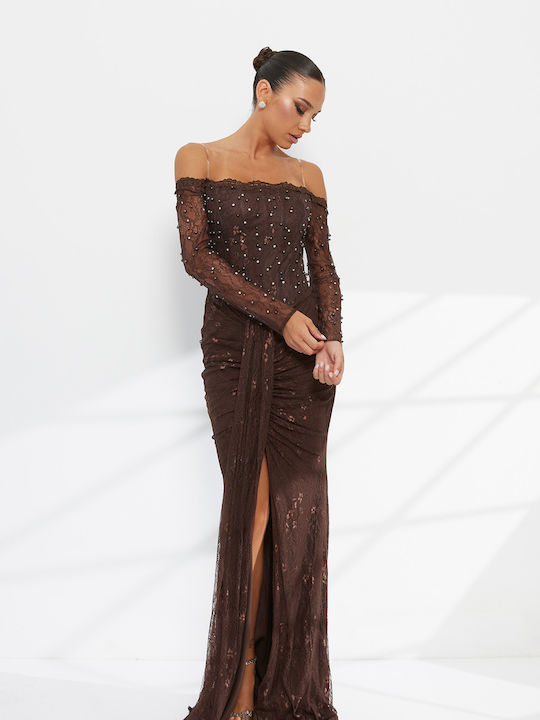 Rochie Maxi de Seara de Vară Rochie-cămașă cu Plasă Plasă