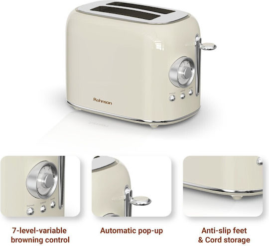Rohnson Toaster 2 Schlitze 800W Karamell