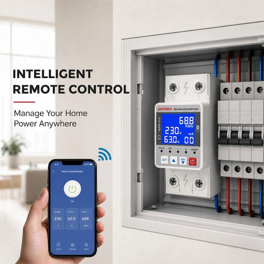 Sinotimer Comutator De Șină WiFi 63A