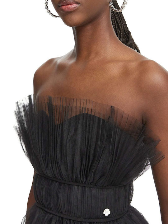 Summer Mini Evening Strapless Black Dress
