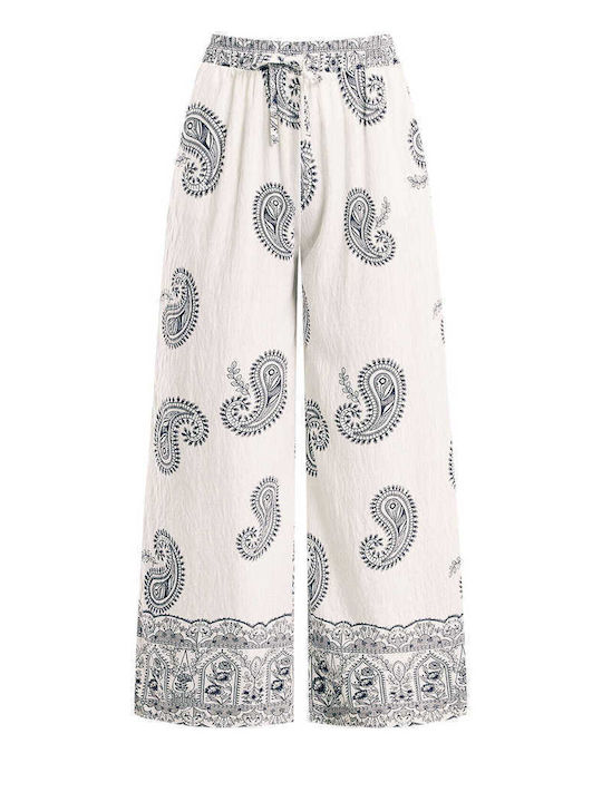 Celestino Damenhose Lässige Passform Blau Beige