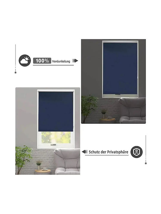 Woltu Roller Blinds Total Blackout Blue W70xH160cm