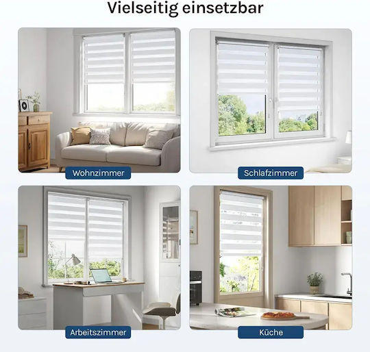 Woltu Woltu Ρollo Rollos Partieller Blackout Doppelt Weiß P65xH130cm