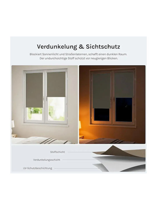 Woltu Woltu Rollos Verdunkelung Grau P80xH160cm