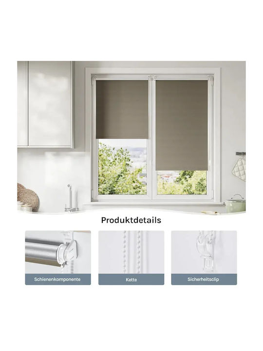 Woltu Woltu Rollos Verdunkelung Grau P80xH160cm