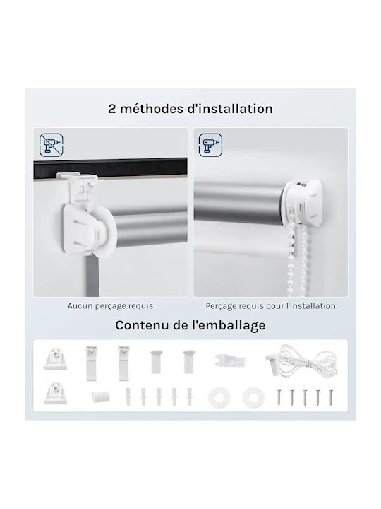 Woltu Rollos Verdunkelung Weiß P80xH150cm