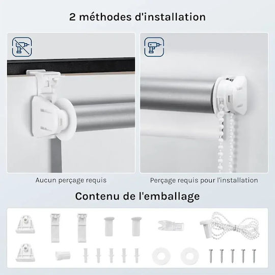 Woltu Rollos Verdunkelung Weiß P80xH150cm