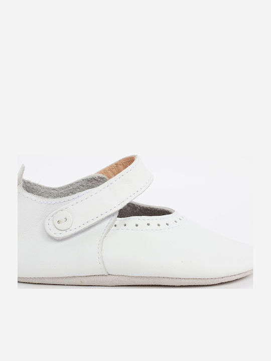 Bobux Βρεφικές Μπαλαρίνες Αγκαλιάς Λευκές Soft Sole Strap