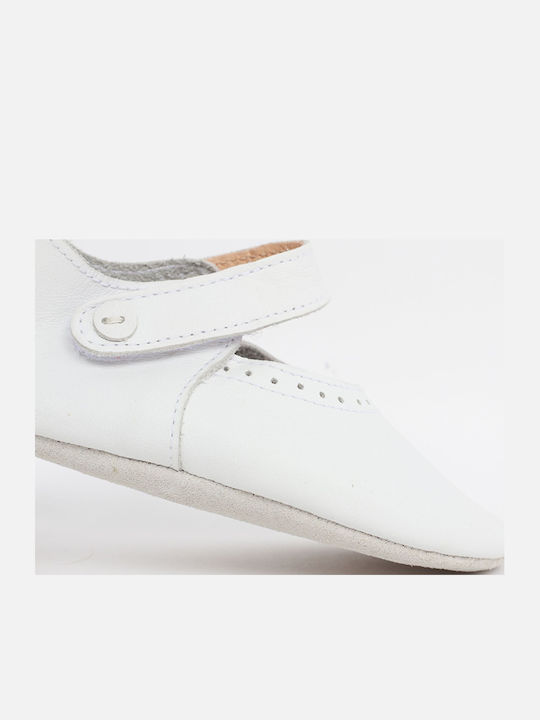 Bobux Βρεφικές Μπαλαρίνες Αγκαλιάς Λευκές Soft Sole Strap