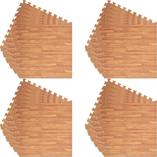 vidaXL Podele Puzzle de Gimnastică Maro 60x60x1cm 24buc