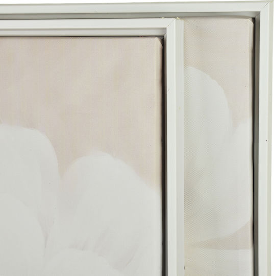 Inga Set 2 Paintings 50x70cm Flowers On Grey Background