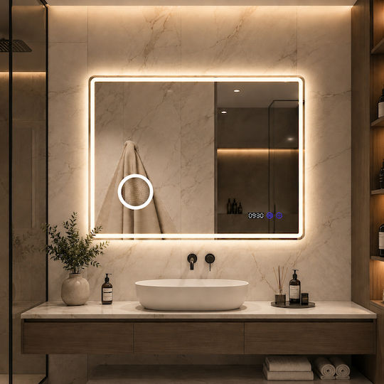 Futura F-1040 Vergrößerung Rechteckig LED Berührung Badezimmerspiegel 100x80cm Futura F-1040 Vergrößerung Rechteckig LED Berührung Badezimmerspiegel 100x80cm
