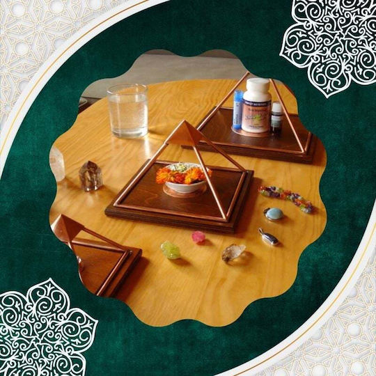 Handgemachte Kupfer Meru Pyramide Aktiviertes Sri Yantra Heiliges Diagram Lade Energize Feng Shui Meditation