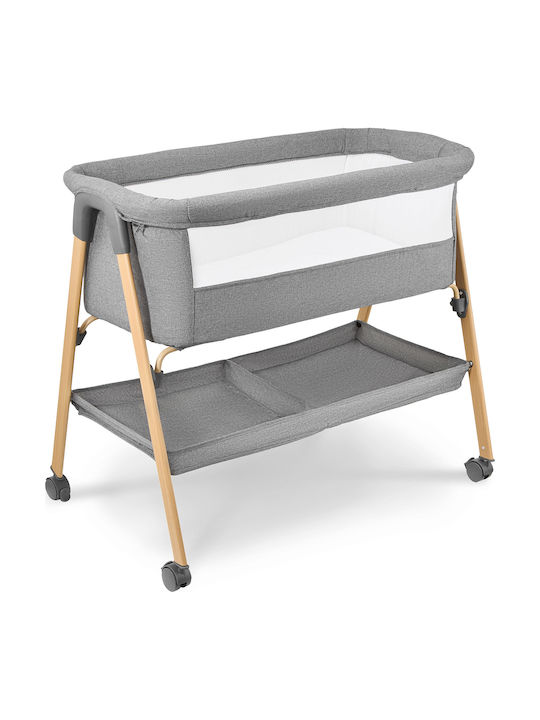 Moby System Babywiege mit Matratze und Rädern Grau