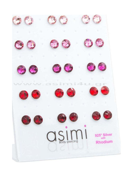 Asimi Body Piercing Σκουλαρίκια από Ασήμι με Πέτρες Asimi Body Piercing Σκουλαρίκια από Ασήμι με Πέτρες