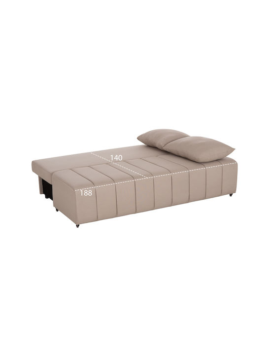 Kend Three-Seater Sofa Bed with Storage Space Light Beige 188x85x82 cm
